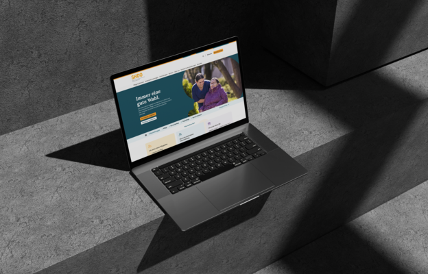 Website SHDO auf einem Laptop