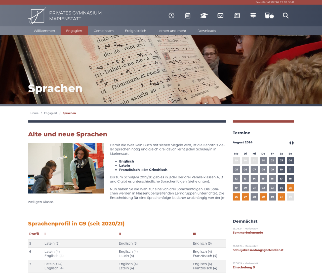 Zugleich übersichtliche aber auch nützliche Startseite